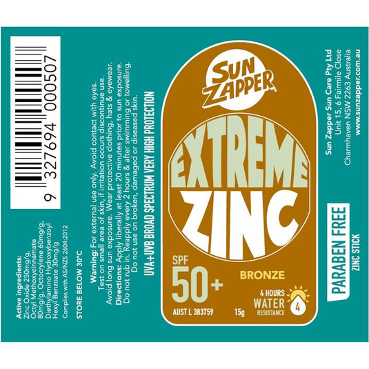 SUN ZAPPER Bronze Extreme Zinc Stick SPF 50+ 15g