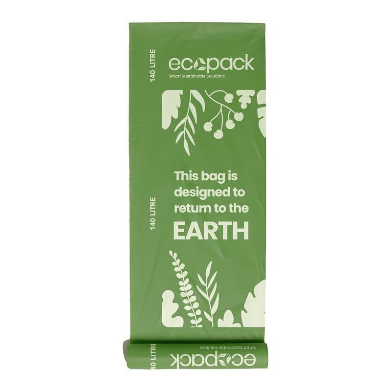 Load image into Gallery viewer, Ecopack 140L Compostable Wheelie Bin Bags Bundle 3 Rolls/15 Bags
