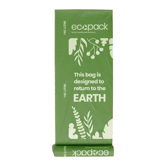 Ecopack 140L Compostable Wheelie Bin Bags Bundle 3 Rolls/15 Bags