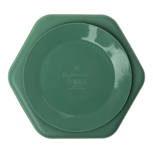 Tiny Twinkle Silicone Suction Plate Olive Green