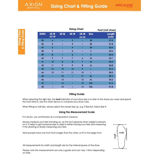 Archline Supination Orthotic Insoles - Full Length (Unisex) Plantar Fasciitis High Arch Euro Size 36