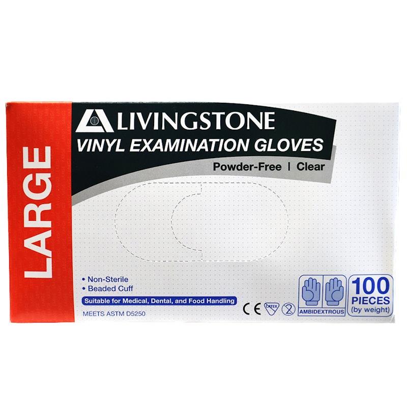 Load image into Gallery viewer, Livingstone Vinyl Examination Gloves ASTM Powder Free Large 100 Pieces/Box
