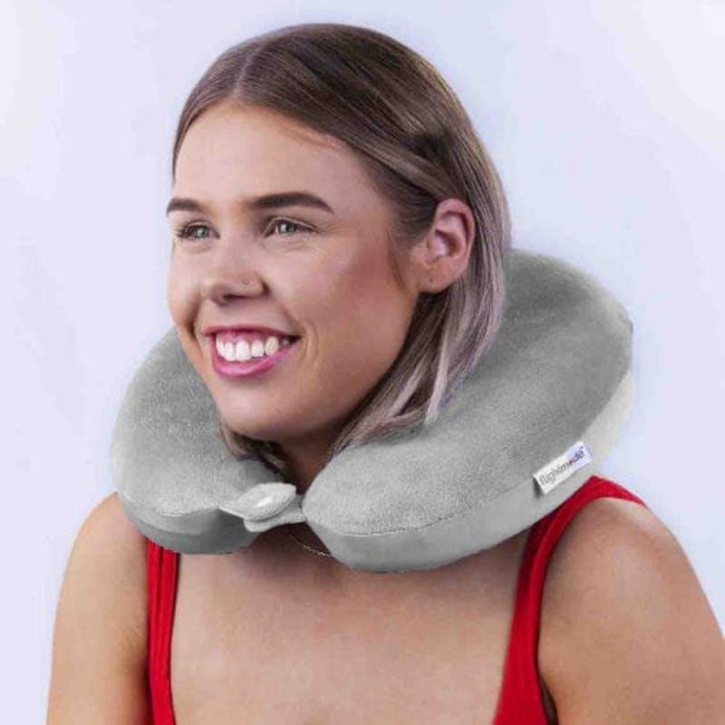 Load image into Gallery viewer, Flightmode Deluxe Memory Foam Travel Pillow Grey
