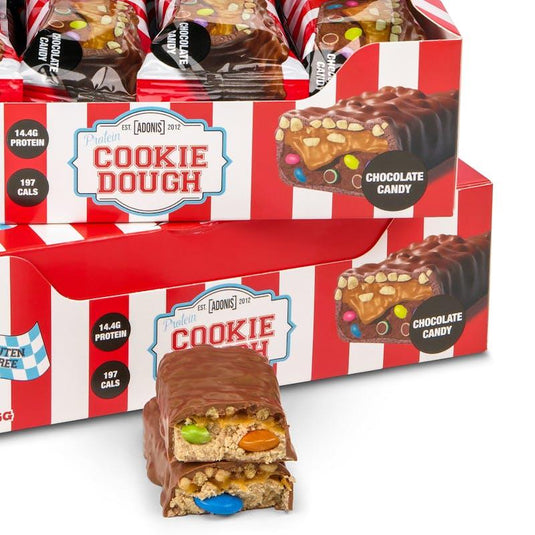 Adonis Gear Protein Cookie Dough Chunky Bar - Chocolate Candy 12Bars