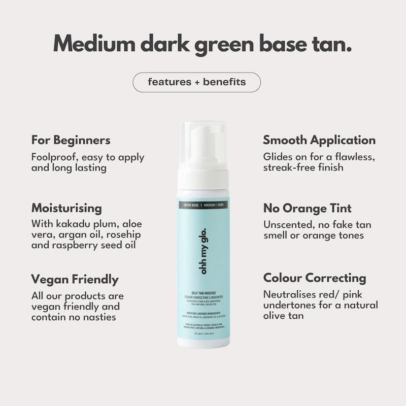 Load image into Gallery viewer, Ohh My Glo Self-Tan Green Base (Medium/Dark) 200ml
