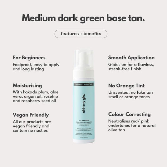Ohh My Glo Self-Tan Green Base (Medium/Dark) 200ml