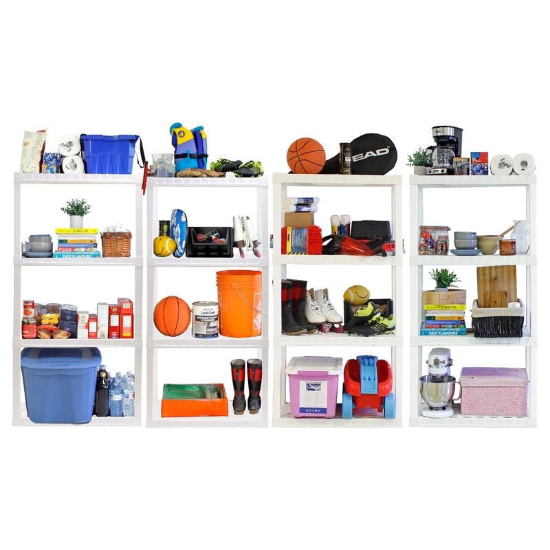 Load image into Gallery viewer, Oskar 4-Tier Storage Shelf, Heavy Duty, holds 180kg White
