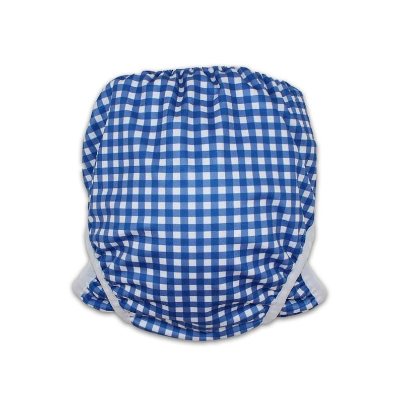 Load image into Gallery viewer, tyoub Adjustable Reusable Swim Nappy and Wet Bag - Blue Gingham Check One Size

