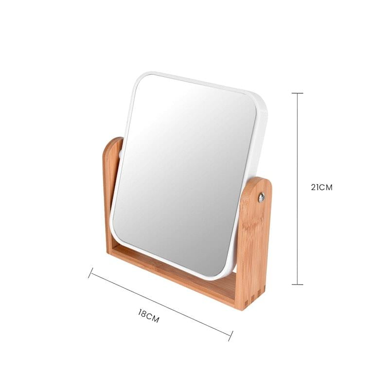 Load image into Gallery viewer, Clevinger Bamboo Stand Double Sided Magnification Makeup Mirror 1Piece
