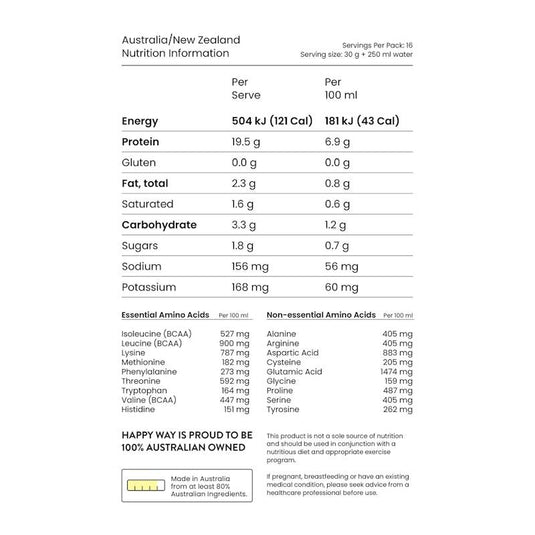 Happy Way Ashy Bines Choc Caramel Whey Protein Powder 500g