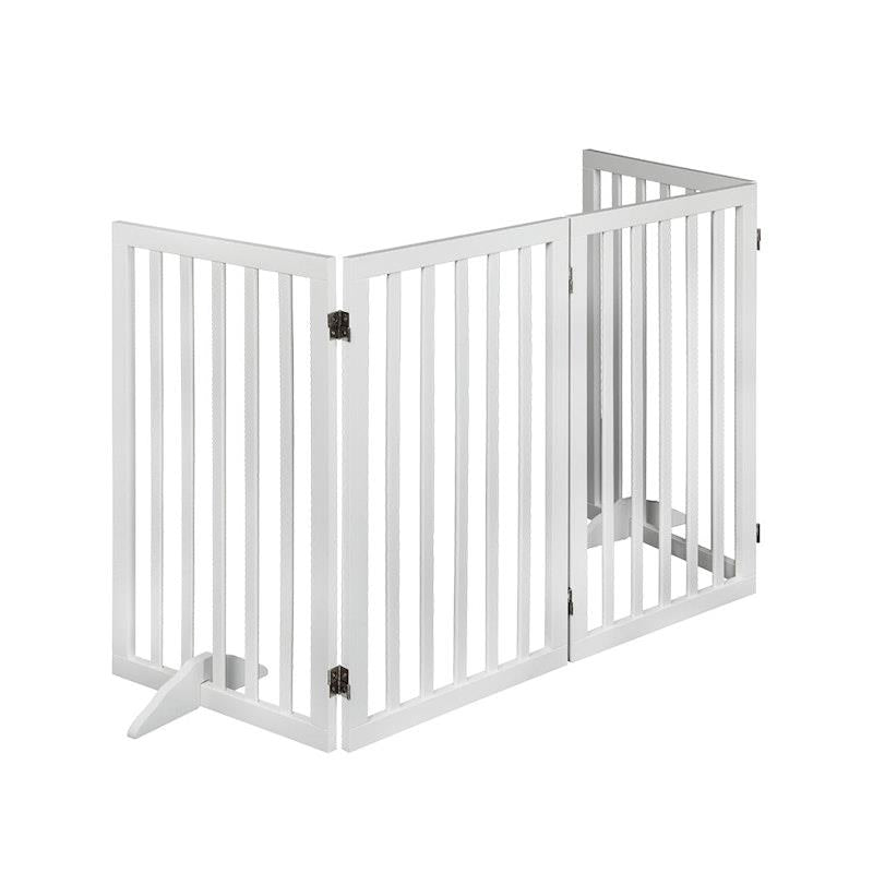 Load image into Gallery viewer, PaWz Wooden Pet Gate Dog Fence Safety Stair Barrier Security Door 4 Panel Large
