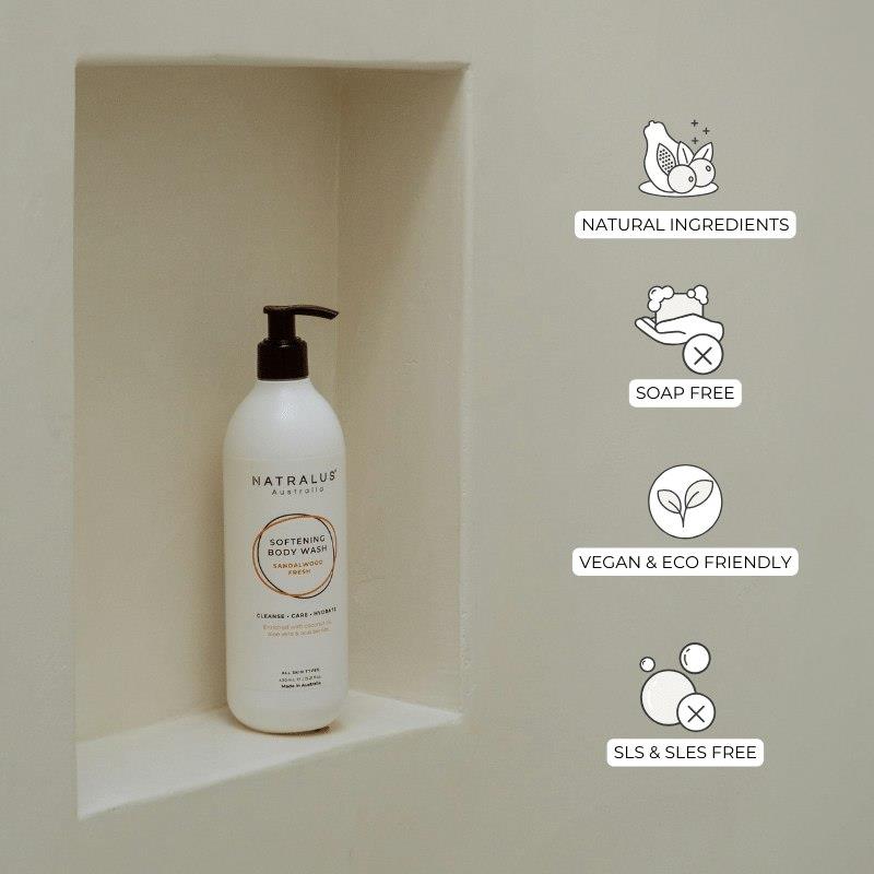 Load image into Gallery viewer, Natralus Softening Body Wash - Sandalwood Fresh 3Pack
