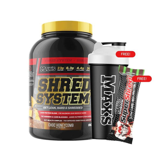MAX'S Shred System Starter 900g - Choc Honeycomb Bundle