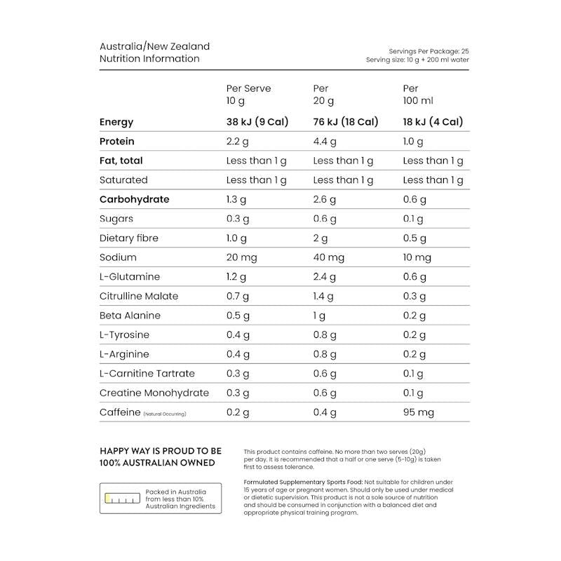 Load image into Gallery viewer, Happy Way Strawberry Kiwi Pre-workout 250g
