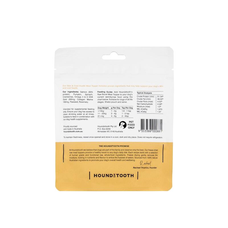 Load image into Gallery viewer, HOUNDZTOOTH Skin &amp; Coat Health Raw Boost Meal Topper for Dogs 60g
