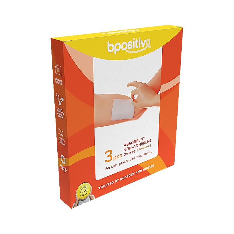 Load image into Gallery viewer, bpositive Absorbent Non-Adherent Dressing 10x10cm 2Pack
