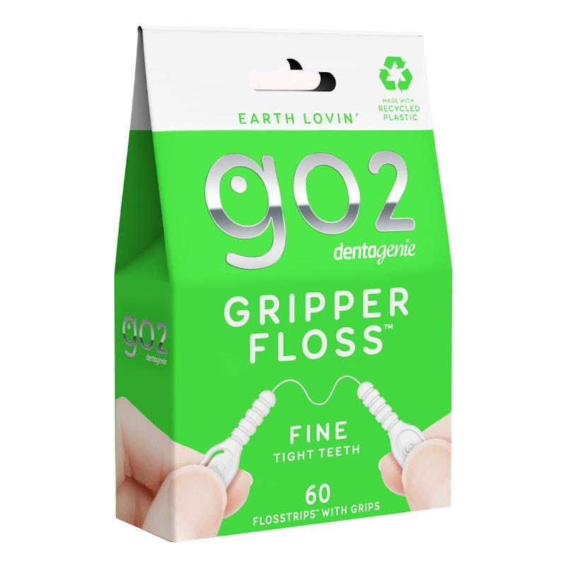 Load image into Gallery viewer, GO2 Dentagenie Gripper Fine Flosstrips with Grips 60pk
