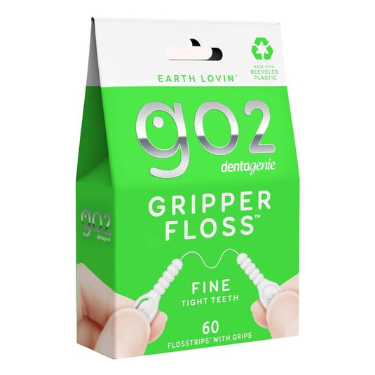 GO2 Dentagenie Gripper Fine Flosstrips with Grips 60pk