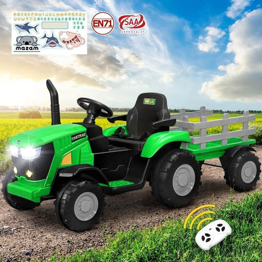 Mazam Kids Ride On Car Tractor 12V Remote Control Electric Battery Toy XL Green