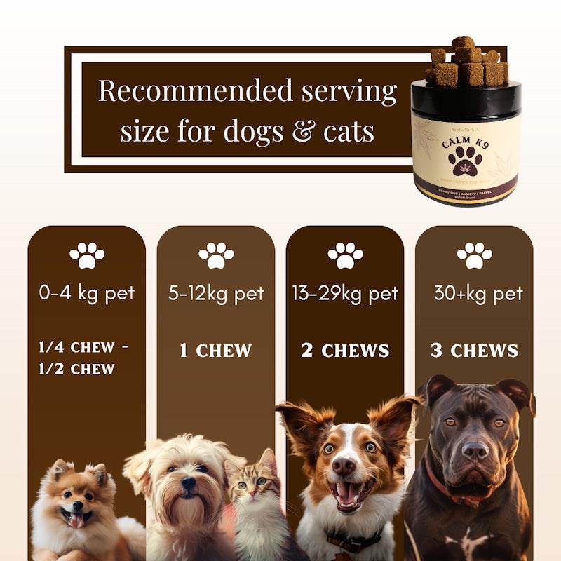 Load image into Gallery viewer, Rapha Herbals Calm K9 Hemp Chews for Pets Beef Flavour 180Chews
