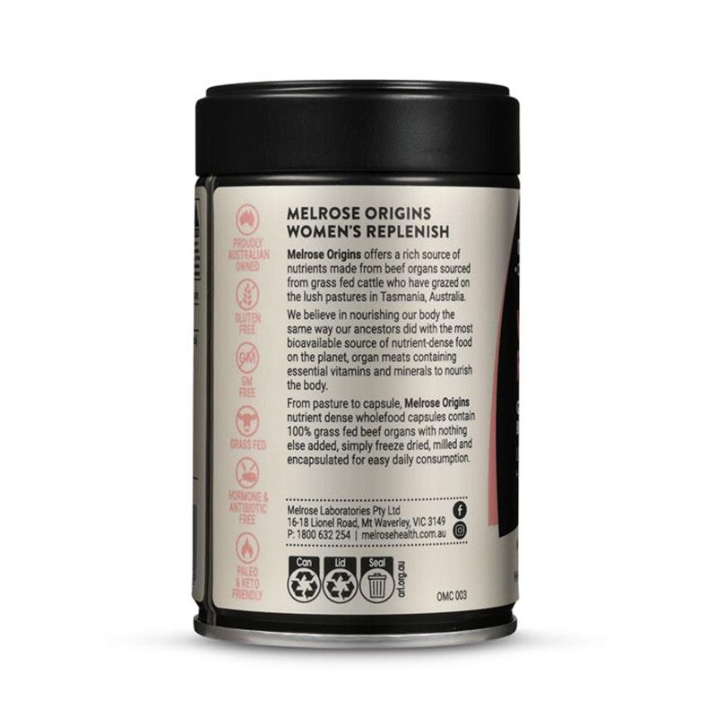 Load image into Gallery viewer, Melrose Origins Women's Replenish Grass Fed Beef Organs 120Capsules
