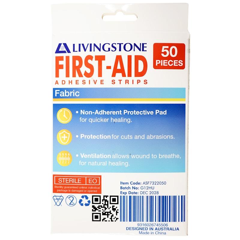 Load image into Gallery viewer, Livingstone Adhesive Fabric First Aid Strips with Pad Sterile 73 x 22mm 50 Pieces/Box
