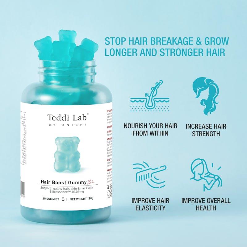 Load image into Gallery viewer, Teddi Lab by Unichi Hair Boost Gummy PRO 60s x3with Biotin for Hair, Skin &amp; Nails Pack
