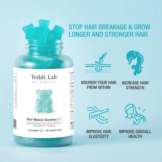 Teddi Lab by Unichi Hair Boost Gummy PRO 60s x3with Biotin for Hair, Skin & Nails Pack