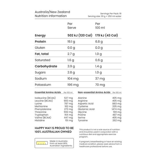 Happy Way Chocolate Hazelnut Whey Protein Powder 500g