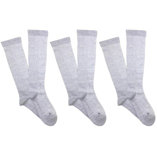 Overlander 3 pairs of Men's Merino Wool Health Compression Socks - Grey Melange Size 6-10