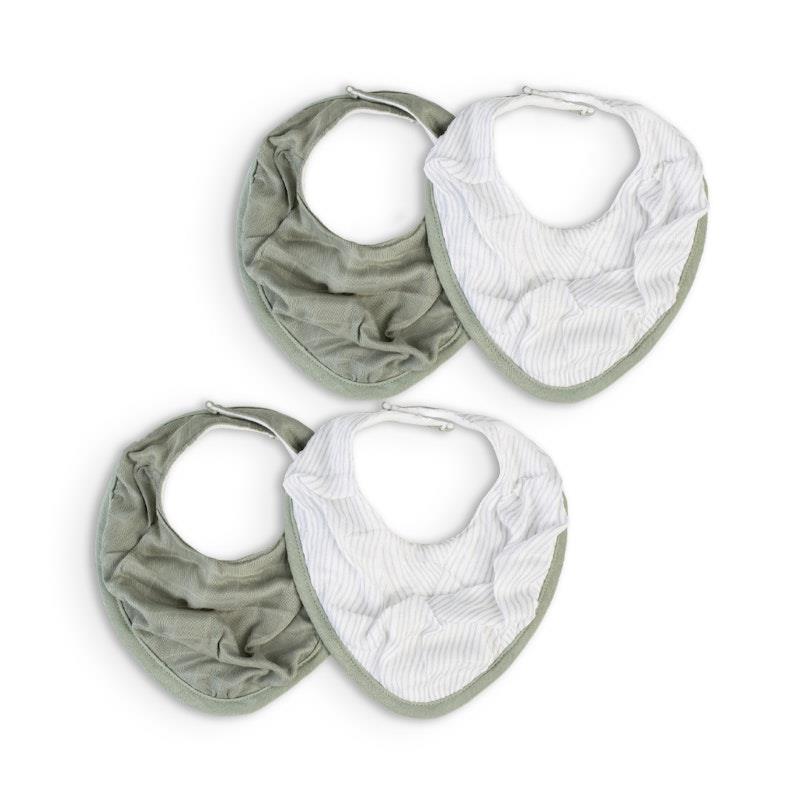 Load image into Gallery viewer, Little Bamboo Muslin Bib -  Bayleaf 4Pack
