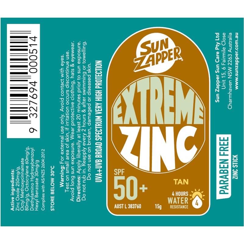 Load image into Gallery viewer, SUN ZAPPER Tan Extreme Zinc Stick SPF 50+ 15g
