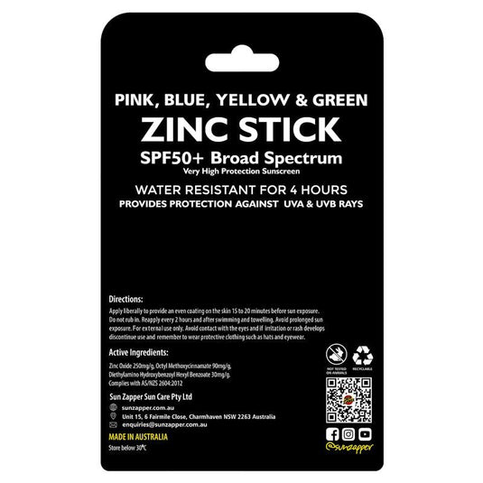 SUN ZAPPER Zinc Stick Rainbow SPF 50+ 4Pack