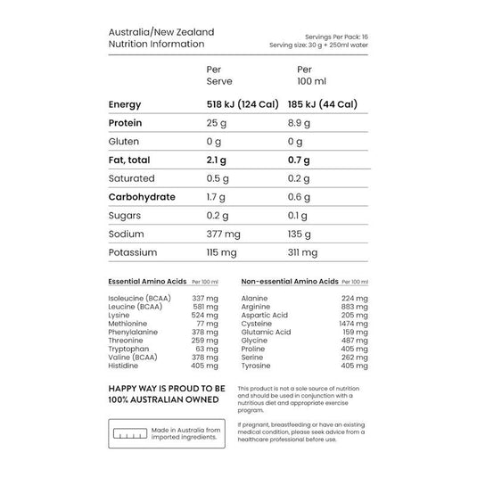 Happy Way Chocolate Hazelnut Vegan Protein Powder 500g