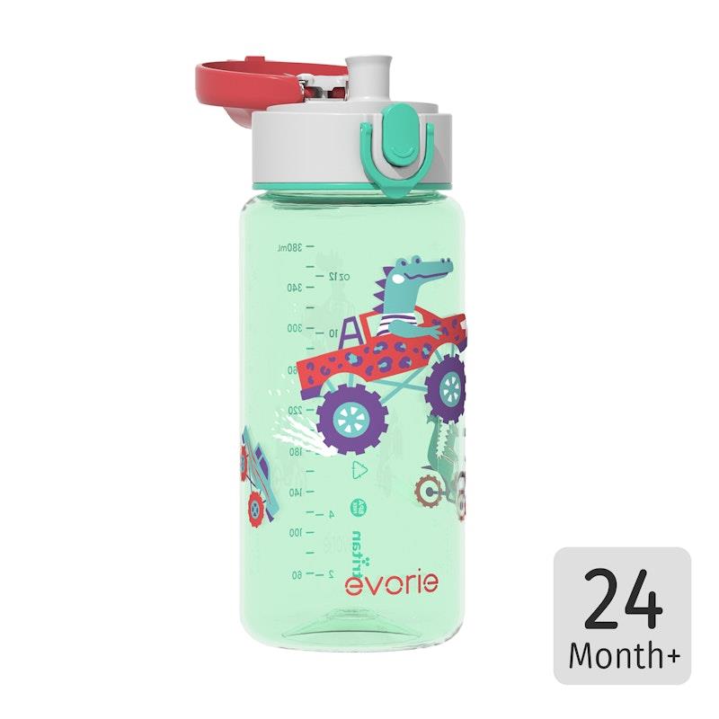 Load image into Gallery viewer, Evorie Tritan Kids Drinking Spout Water Bottle 380mL, Green Alligator 1Unit
