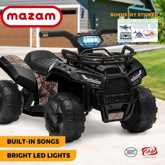 Mazam Ride On Car Electric ATV Bike Vehicle for Toddlers Kids Black