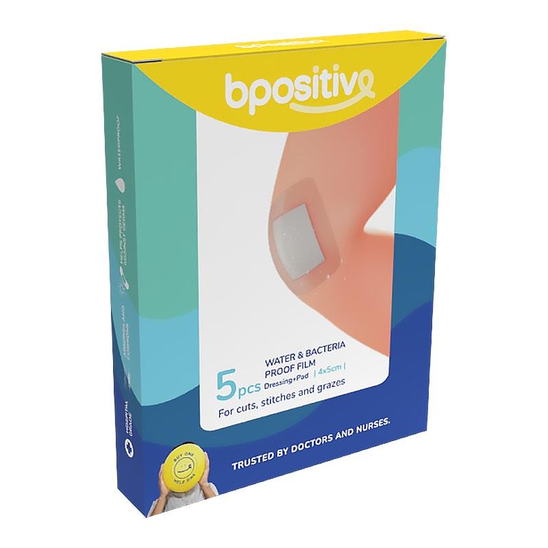 Load image into Gallery viewer, bpositive Water &amp; Bacteria-Proof Dressing + Pad 4x5cm 2Pack
