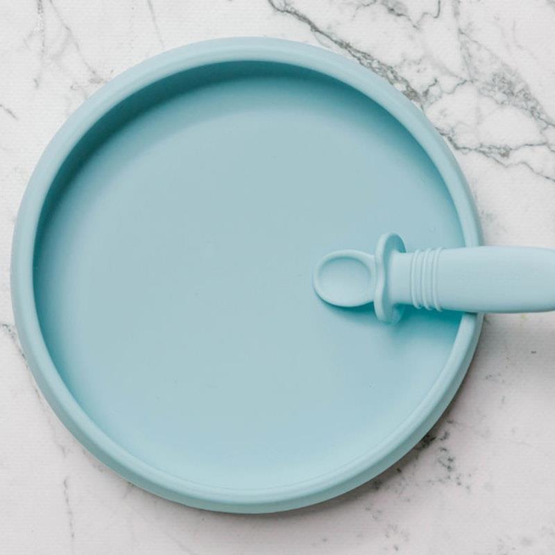 Load image into Gallery viewer, Starting Solids Australia Suckie Scoop Plate Blue Lemonade
