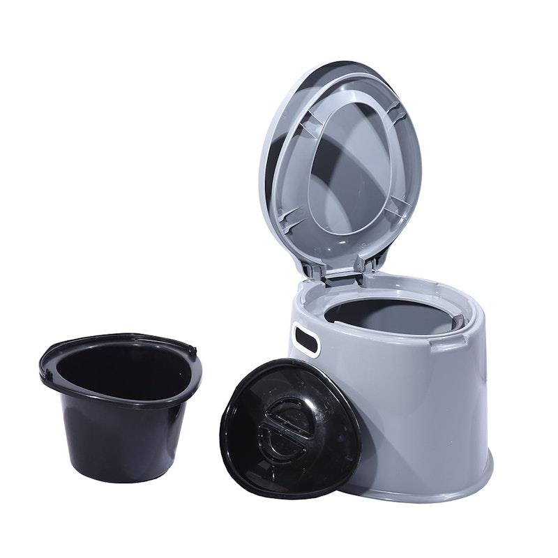 Load image into Gallery viewer, Traderight 6L Camping Toilet Outdoor Portable Potty Caravan Travel Boating Bucket Brush 1Unit
