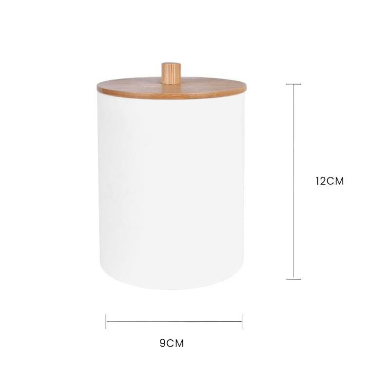 Load image into Gallery viewer, Clevinger Bamboo Lid Cotton Swab Canister 1Piece
