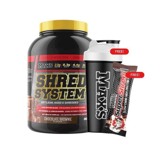 MAX'S Shred System Starter 900g - Chocolate Brownie Bundle