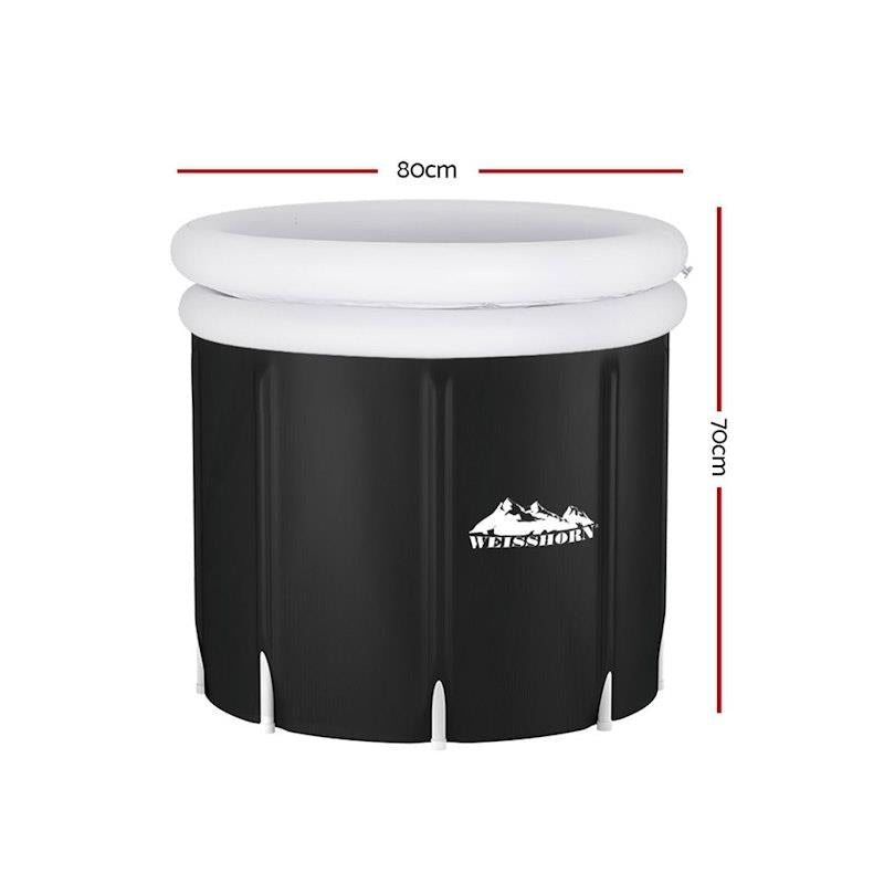 Load image into Gallery viewer, Weisshorn Foldable Bathtub Portable Ice Bath Tub Inflatable Spa Massage 70X80cm
