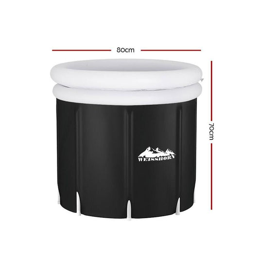 Weisshorn Foldable Bathtub Portable Ice Bath Tub Inflatable Spa Massage 70X80cm