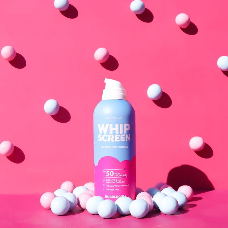 Load image into Gallery viewer, Barefoot Labs WhipScreen SPF50 Sunscreen Mousse - Bubblegum Scent 160g
