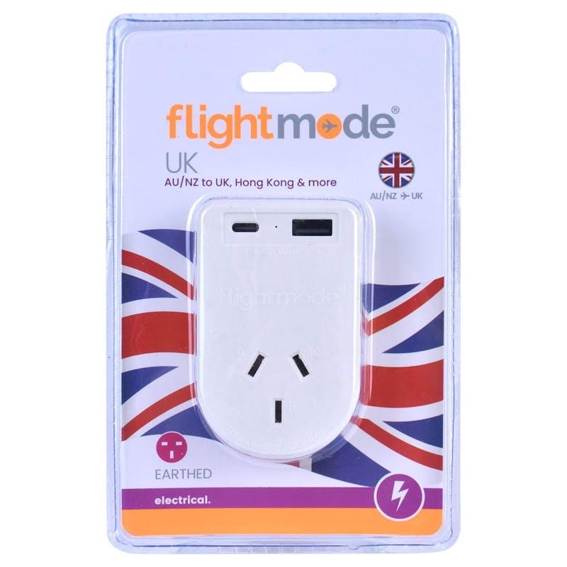 Load image into Gallery viewer, Flightmode Outbound AU/NZ to UK/HONG KONG Travel Adaptor with USB Type C &amp; A 1Unit
