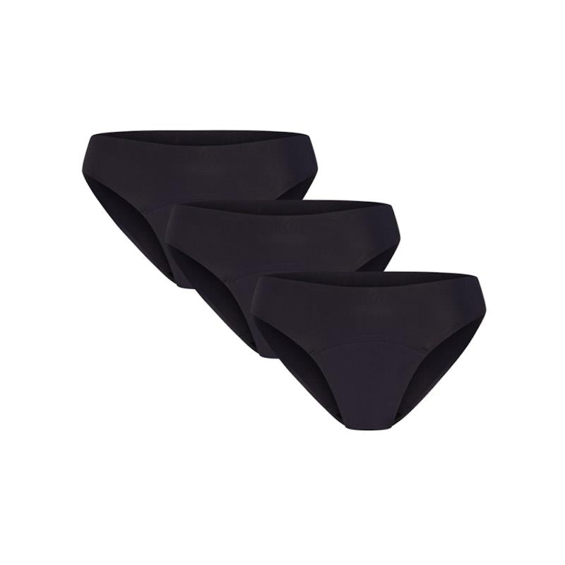 Load image into Gallery viewer, Modibodi Seamless Period Underwear Basic Brief Moderate Absorbency Black 3Pack MED
