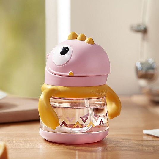 Bc Babycare T-REX TOBY Weighted Straw Sippy Cup 150ml (with Handle) Rose