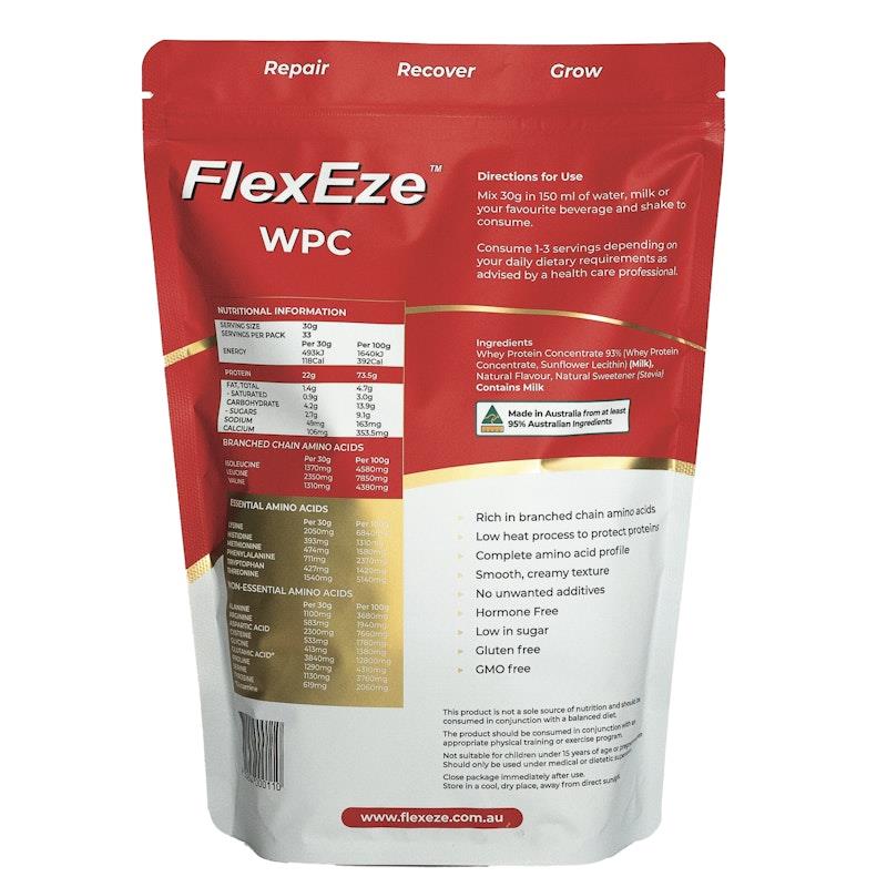 Load image into Gallery viewer, FlexEze Whey Protein Concentrate Vanilla 1kg
