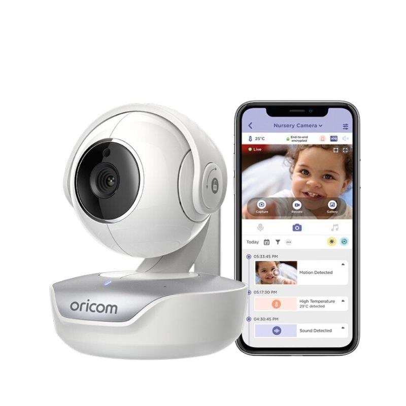 Load image into Gallery viewer, Oricom Smart HD Video Baby Monitor with Motorised Pan-Tilt and Duck Digital Bath and Room Thermometer Bundle
