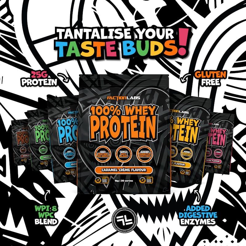 Load image into Gallery viewer, Faction Labs 100% Whey Protein - 30 serves Caramel Creme
